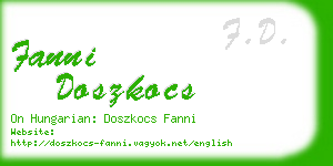 fanni doszkocs business card